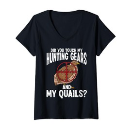 Womens Quail Hunter Bird Hunting Supplies for Quail Hunting Season V-Neck T-Shirt