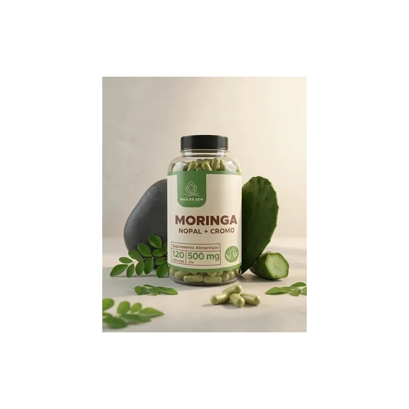 Moringa Nopal Picolinato De Cromo Raíces Zen 120 Capsulas Sin