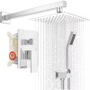 SR SUN RISE Shower Faucet Set System Chrome 8" Rainfall