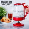 OVENTE Electric Kettle with 1.5L Borosilicate Glass, 1500W Fast Boiling