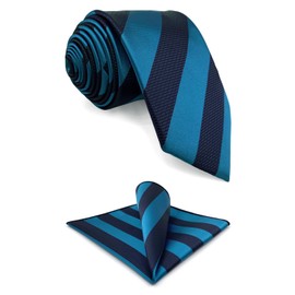 S&W SHLAX&WING Men's Necktie Set, Long Necktie, Pocket, Square, Combo Included, Large and Tall, B39-XH
