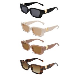 Allarallvr Rectangle Sunglasses for Women 90s Retro Trendy Y2K Classical Vintage Square Shades AR82037