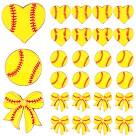 Liliaafar 48 Pcs Ball Enamel Pins Sports Lapel Brooch Basketball Volleyball Football Baseball Softball Pins for Backpack Hat Decor (Softball)