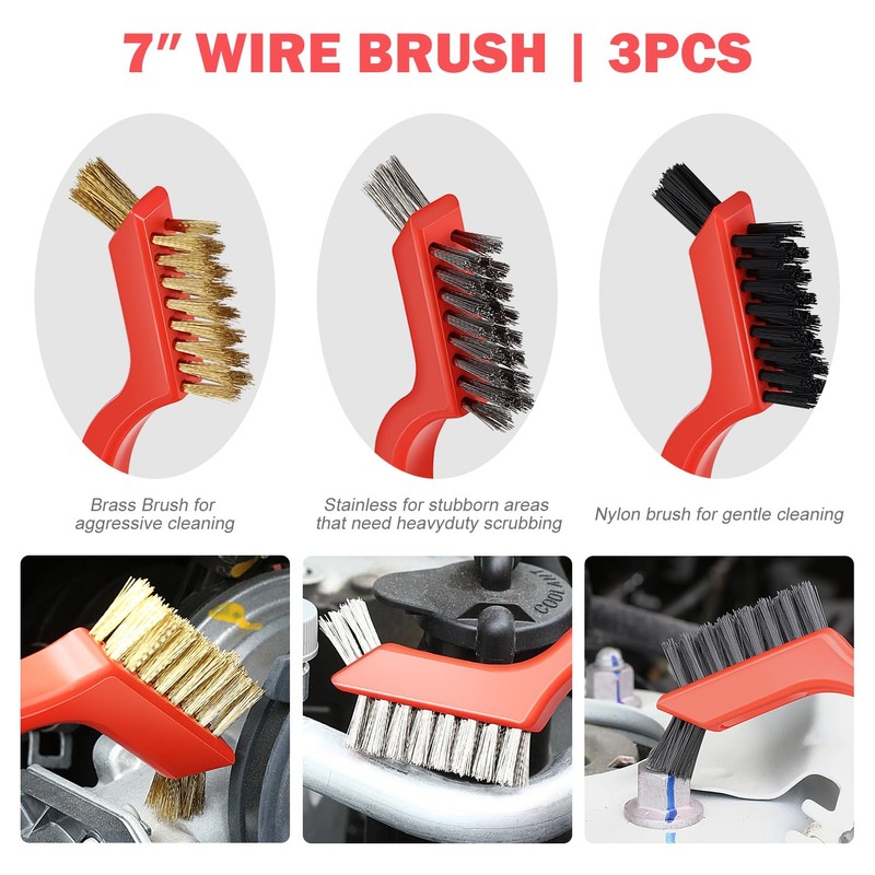 DNA MOTORING 25pcs Car Detailing Brush Set, Car Detailing Kit,