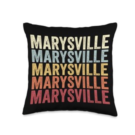 Marysville Ohio Marysville OH Retro Vintage Text Throw Pillow, 16x16, Multicolor
