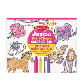 Melissa & Doug Bloc Extragrande de 50 Hojas de Colorear Para Niños; Papel de Alta Calidad; Hojas Extragrandes de 27.94 cm x 35.56 cm; Caballos, Corazones, Flores y Más