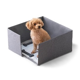 Iris Ohyama PTC-N4824 Dog Cat Toilet Circle, Regular, Splash Prevention, Cat Sand Scattering, Gray