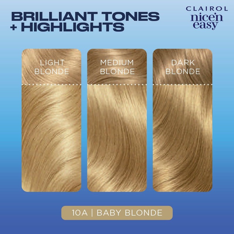 Clairol Nice'n Easy Crème Permanent Hair Dye, 10A Baby Blonde,