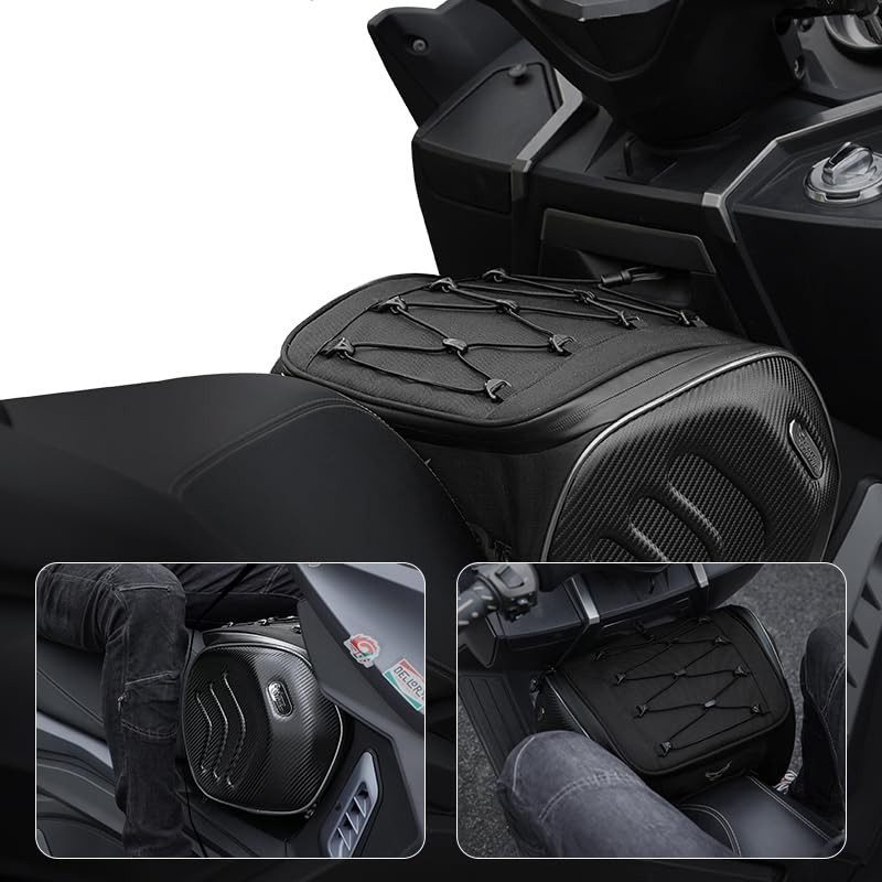 MOTOCENTRIC Motorcycle Front Spand Rear Seat Bag,22L Waterproof Reflective Motorbike