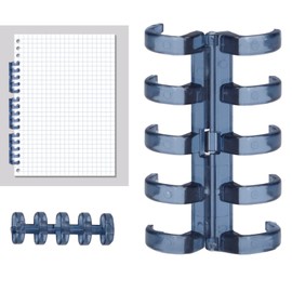 20Pcs Plastic Comb Binding Rings Binding Comb Coil Bindings Ring 11mm (Blue)