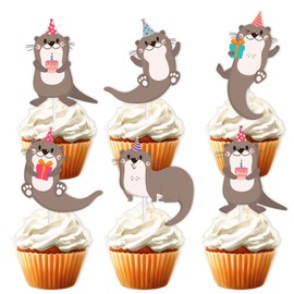 S-Cp-0877Ice Cream Fruit Dessert Cupcake Topper Colorful Glitter Happy Birthday Sensory Pop Game Theme Decor Supplies Baby Shower Boys Girls Birthday Party Decorations