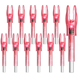 XHYCKJ 6/12PCS G Lighted Nocks for Arrows with .165 .204 .233 .244 .246 Inside Diameter Bolts with X, H, S, GT Bushings (6, Red)