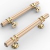 Amerdeco 10 Pack Knurled Gold Cabinet Pulls 5.9 Inch Length
