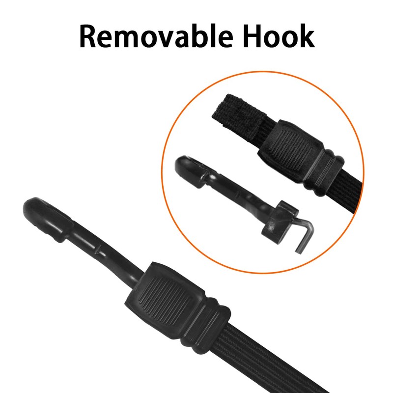 MARRTEUM 40 Inch Flat Adjustable Bungee Cords with Hooks Heavy