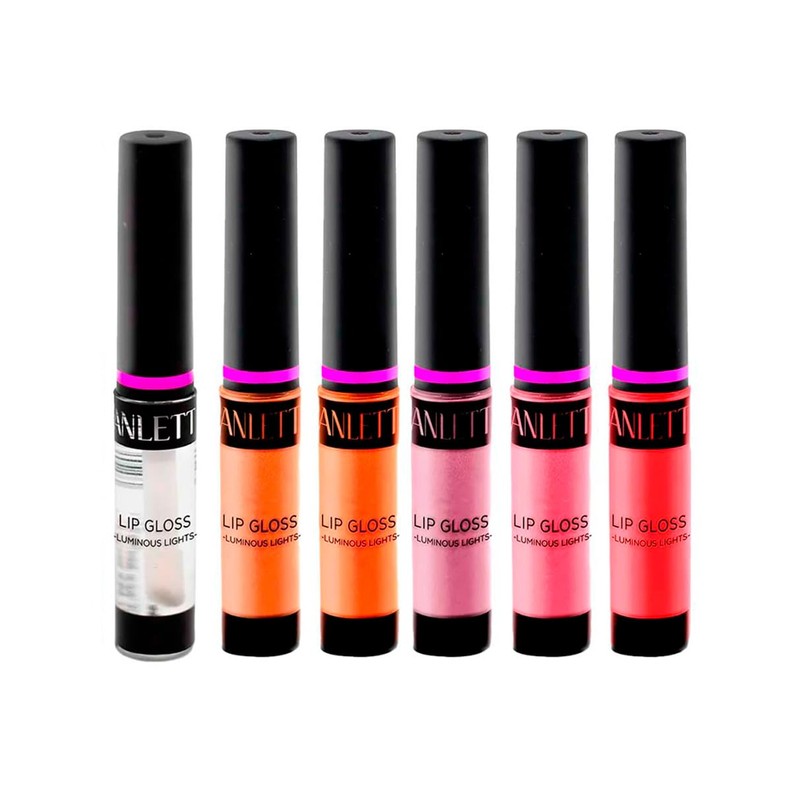 Kit labial lipgloss Anlett con 6 piezas #2 multicolor cont.