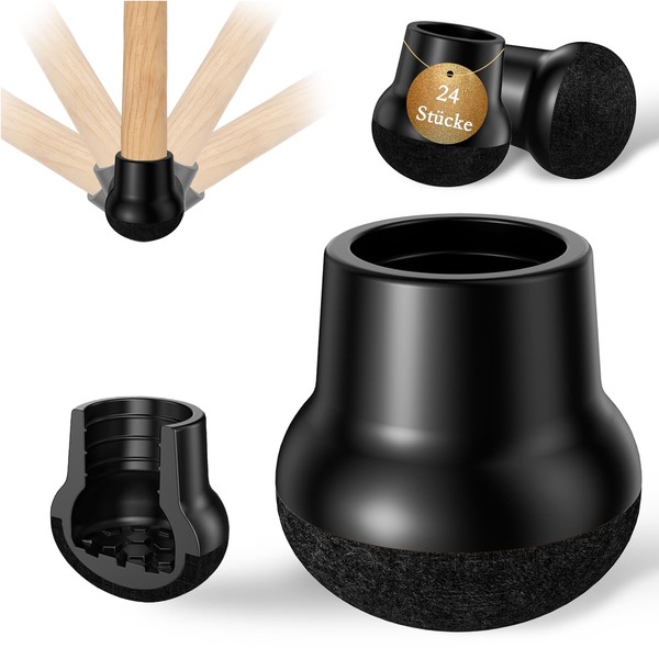 JCrunaway Round Chair Leg Caps, 24 Pieces, Spherical Protective Caps