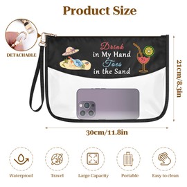 Beach Travel Trip Gift for Women Clear Makeup Bag Summer Beach Themed Gift for Beach Lover Sister Friends Bestie Girlfriend Wife Daughter Vacation Graduation Gifts Cosmetic Bag Travel Toiletry Pouch