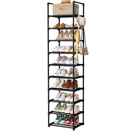 Shoe Rack 10 Tier Tall Shoe Storage Organizer,20-25 Pairs Shoe Storage Metal Shoe Shelf, Stackable Shoe Stand Organizer for Narrow Space Closet Entryway Hallway