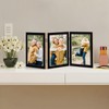Lavezee 5x7 Black Trifold Picture Frame, Vertical Hinged Frames Made