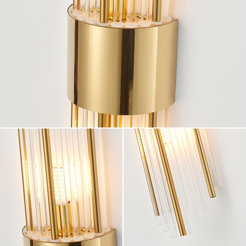 Ondersley Gold Sconces Wall Set of 2, 2-Light Modern Brushed