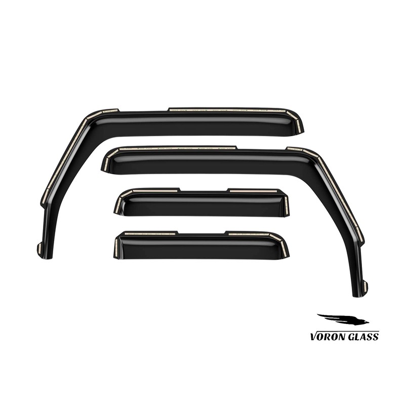 Voron Glass in-Channel Extra Durable Rain Guards for Jeep Wrangler