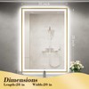 FTOTI LED Bathroom Mirror, 20x28 Inch Frontlit & Backlit Gold