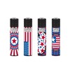 Clipper Lighters National Stars (4 Pack) Red,White, Blue