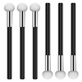 6 Pcs Foundation Sponge Powder Brush Makeup Puff Sponge with Handle Mushroom Makeup Sponges Concealer Sponge Makeup Brush Eye Makeup Applicator Eyeshadow Brushes for Women Girls (Black)