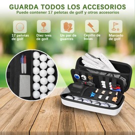 MYAIOL Soporte para Guantes de Golf con Moldeador de Guantes de Golf extraíble, Carcasa rígida Protectora para Accesorios de Golf,con 2 divisores para Bolas,Camisetas, marcadores, artículos (Negro)