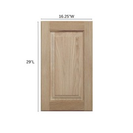 ONESTOCK 16.25W x 29H Unfinished Oak Kitchen Cabinet Door Replacement, Raised Panel