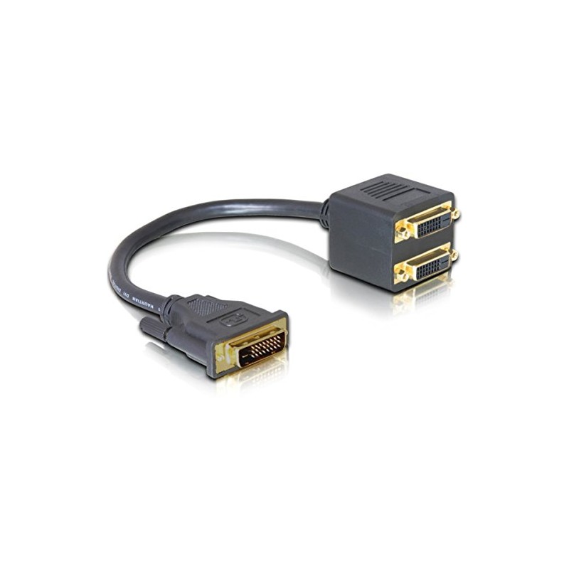 DELOCK Adapter DVI25 Stecker zu 2x DVI25 Buchse