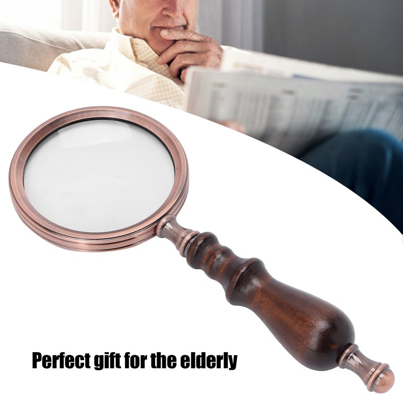10X Metal Retro Reading Magnifying Glass Elderly Handheld Magnifier with