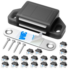 Tonitrui Cabinet Magnetic Catch Magnetic Cabinet Door Catch Magnetic Cabinet Latch for Kitchen Drawer Magnets Closed to Stay Magnetic Catch Cabinet for Drawer (Black, Pack of 6)