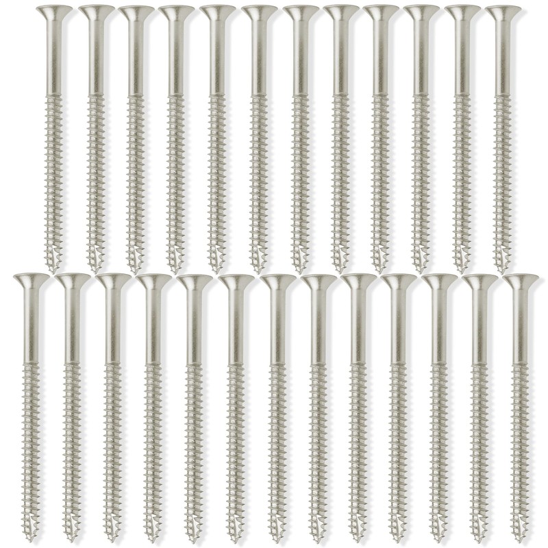 Cauldham Satin Nickel Wood Screws #9 x 3 Inch for