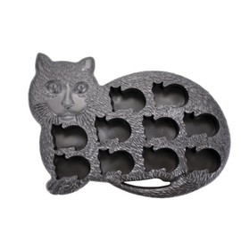 Fairly Odd Novelties Cat Shaped Ice Cube Tray - Purr-fect for Cat Lovers, Fun Animal Replica Mold for Parties, Makes 10 Cute Cubes, Dishwasher Safe