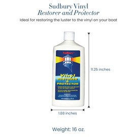 Sudbury Vinyl Restorer and Protector, Boat Vinyl Cleaner, Marine Vinyl Restorer, Essential Boat Accessories, 16 oz.