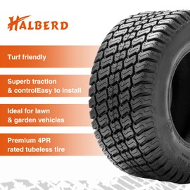 HALBERD 11x4.00-5 Lawn Mower Tires 4PR Turf Saver Lawn & Garden Tires for Garden Tractor Riding Mower, Tubeless (11x4-5)