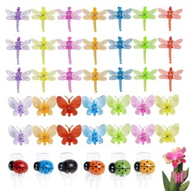 XVYLFZNP 62pcs Orchid Clips Colorful Butterfly Plant Clips Ladybug Orchid Support Clips Dragonfly Vine Clips Garden Plant Vine Flower Clips