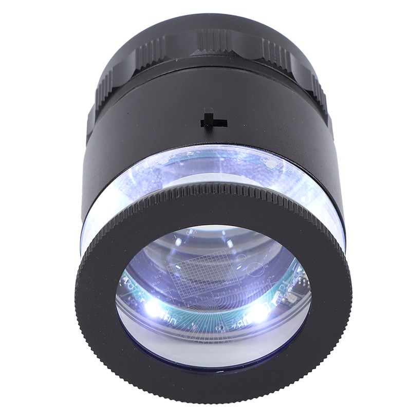 10X Loupe Measuring Magnifier 6LED Illuminated Jewelry Magnifying Glass USB