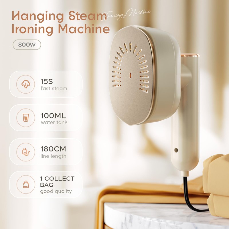 Travel Steamer for Clothes Portable Handheld Steaming Iron 2-In-1 Garment