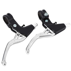 Keenso Mountain Bike Brake Levers, 1 Pair 22 mm Handlebar Mountain Bike Brake Lever Grips Bicycle Clutch Brake Lever for Mountain Bike, Folding Bicycle (Silver) Bicycles and Accessories