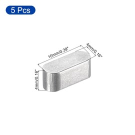 sourcing map 5Pcs Round Ended Feather Key, 4x4x10mm Stainless Steel Professional Parallel Drive Shaft Key Stock for Fasteners Mechanical Industry