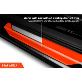 Luxshield Car Door Sill Protector for Seat Ateca 1 (I) KH7 I 2016-2024 - Protective Film Car Door Accessories Trim Paint Protection Film Transparent