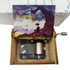 Wood Musical Box, The Promised Neverland Music Box Wooden Musical Instrument with Melody Isabella’s Lullaby Gift for Birthday Anniversary Holiday (Style 3)