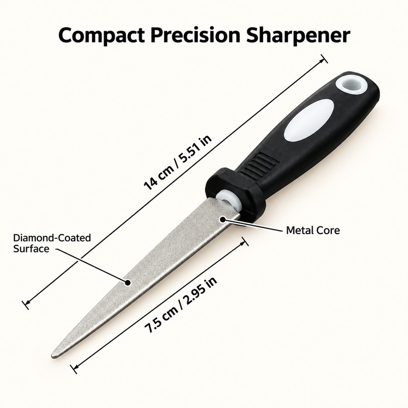 Double-Sided Diamond Sharpening File for Scissors, Knives and Garden Tools