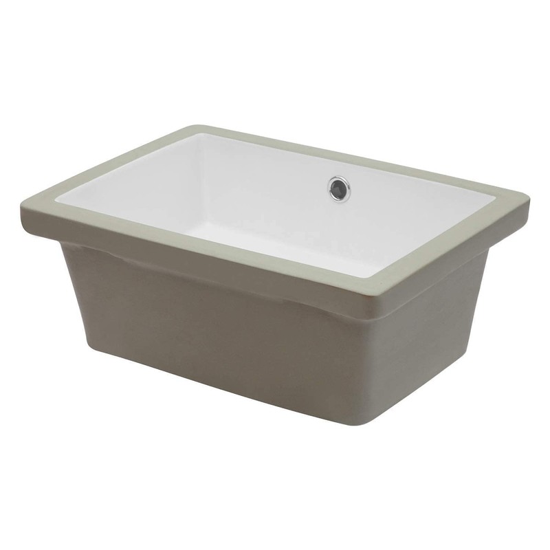 17 Inch Undermount Bathroom Sink - GhomeG 17"x12" White Rectangle