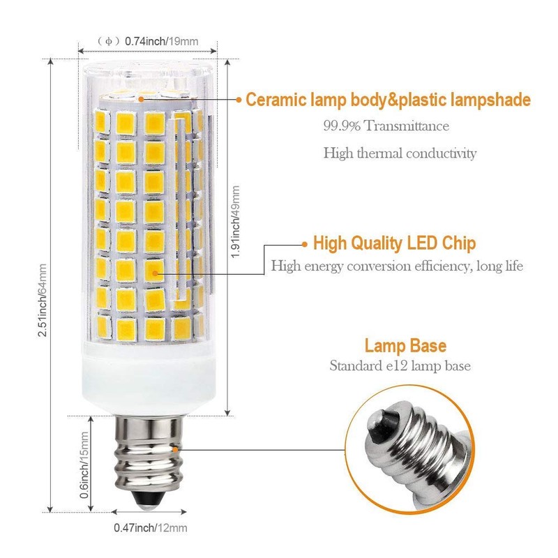 Treie 10W E12 LED Corn Light Bulb(4 Pack)E12 Dimmable 100