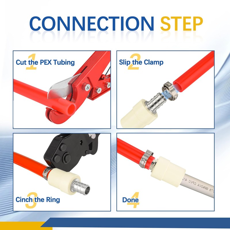 50-PACK GUOFIS CPVC Transition Coupling,1/2" Pex x 1/2" CPVC Barb