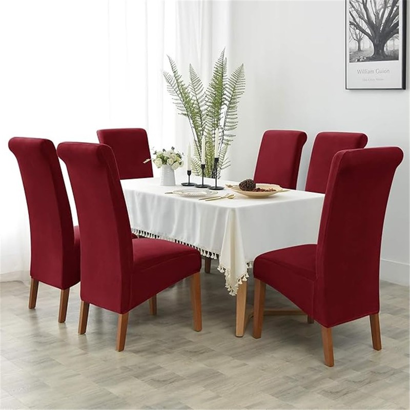 SZJIAHTM 2 Pcs Large Dining Room Velvet Chair Covers Elastic