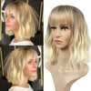 LEEVEN Leeven 12" Ombre Blonde Synthetic Wigs with Bangs Short